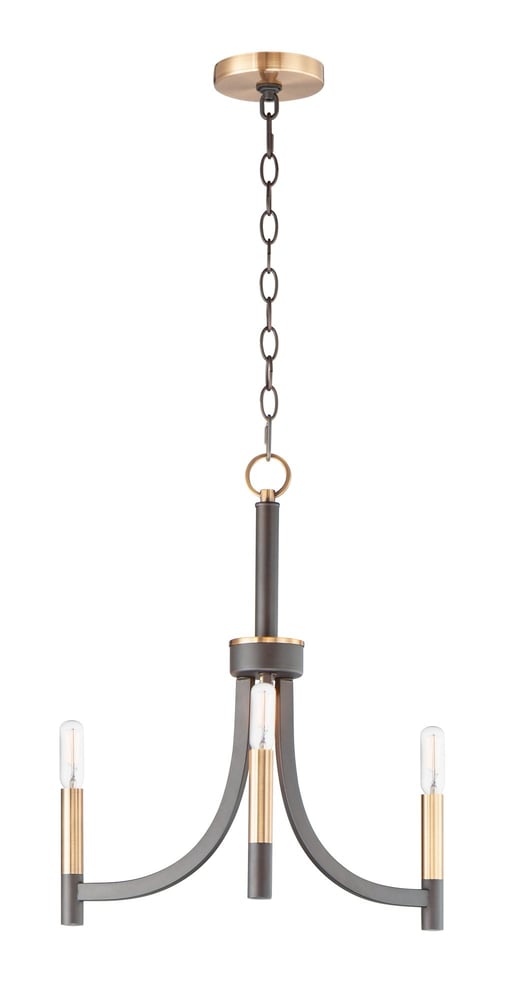 Lyndon Chandelier by Maxim Lighting, 32" in Satin Nickel finish, features a modern design with multiple arms and clear glass shades.