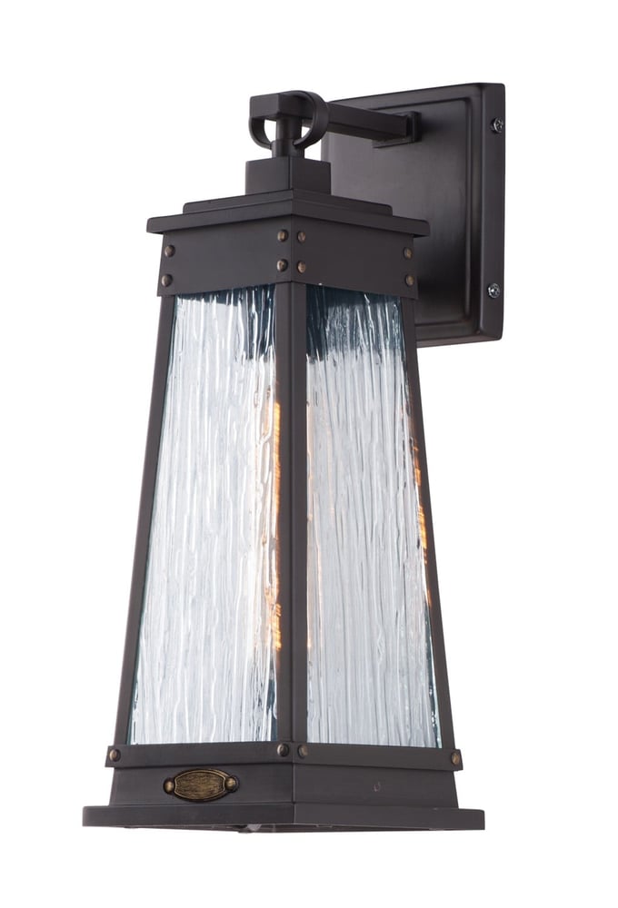 Maxim Lighting Schooner Outdoor Wall Light in Olde Brass finish with a classic lantern design and clear glass panels