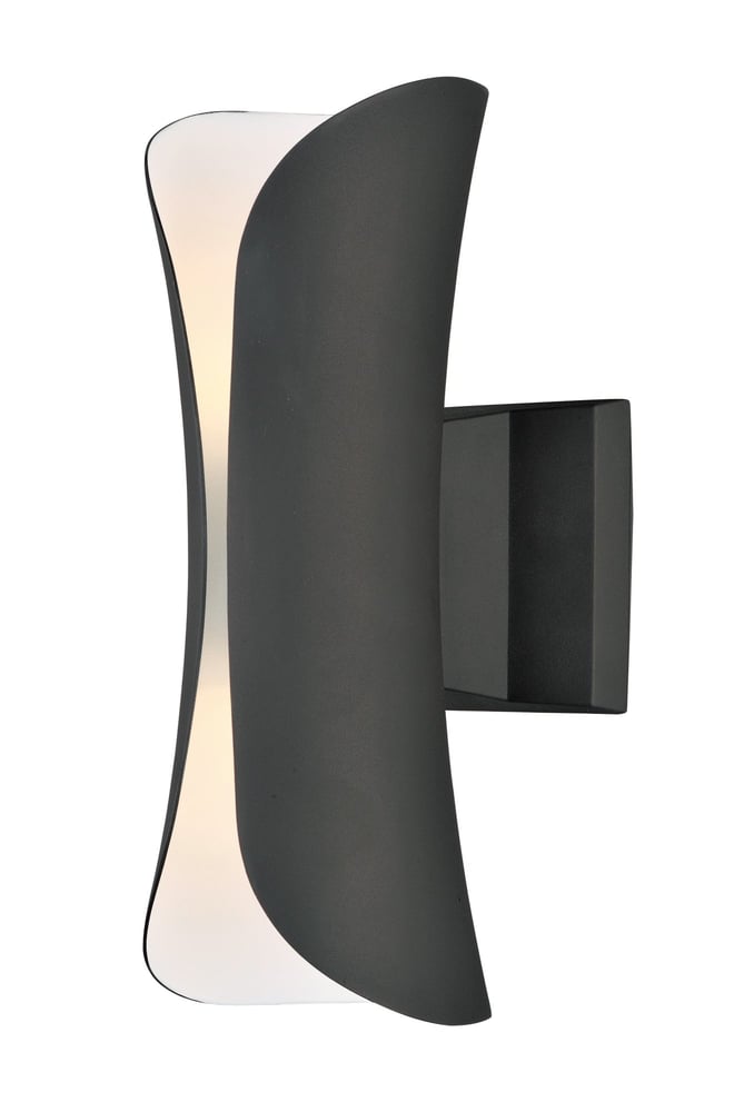 Maxim Lighting Scroll Outdoor Wall Light in Architectural Bronze finish, featuring an elegant aluminum scroll design with a frosted glass shade.