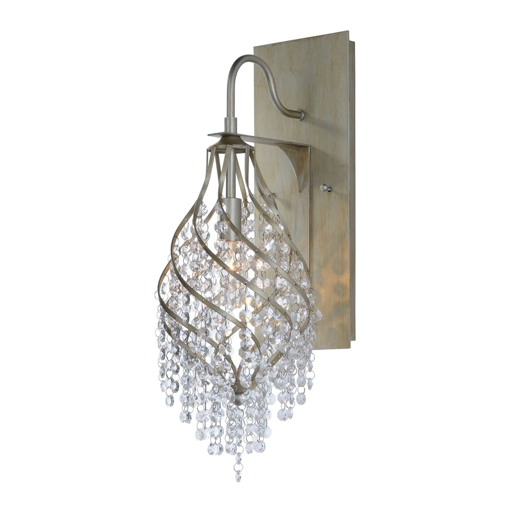 Maxim Lighting Twirl Wall Sconce featuring a Golden Silver finish with intricate Steel and Crystal design elements.