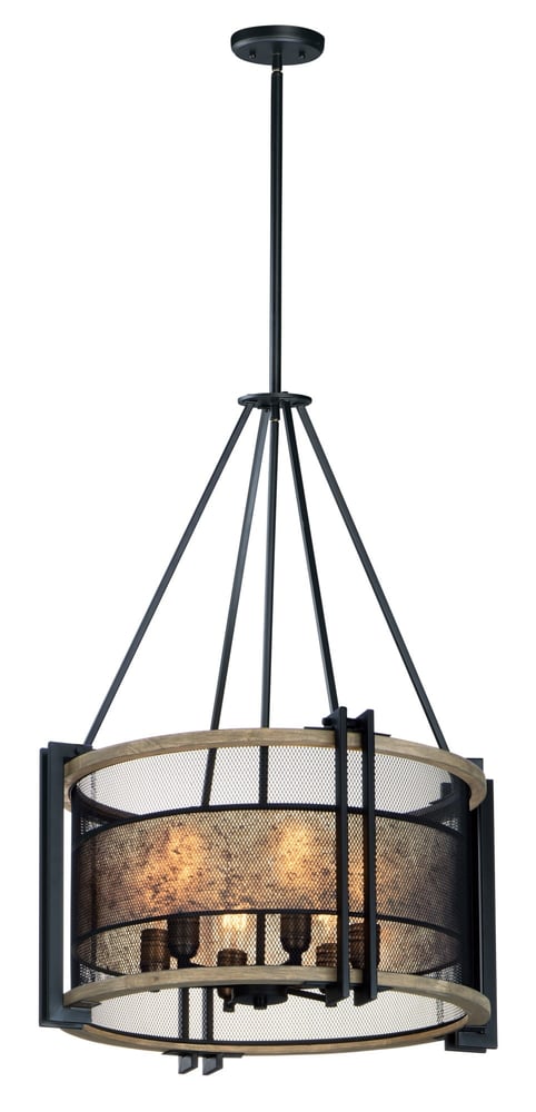 Maxim Lighting Boundry Chandelier with a sleek black finish, featuring a modern design with multiple intersecting metal bars and exposed bulb sockets.