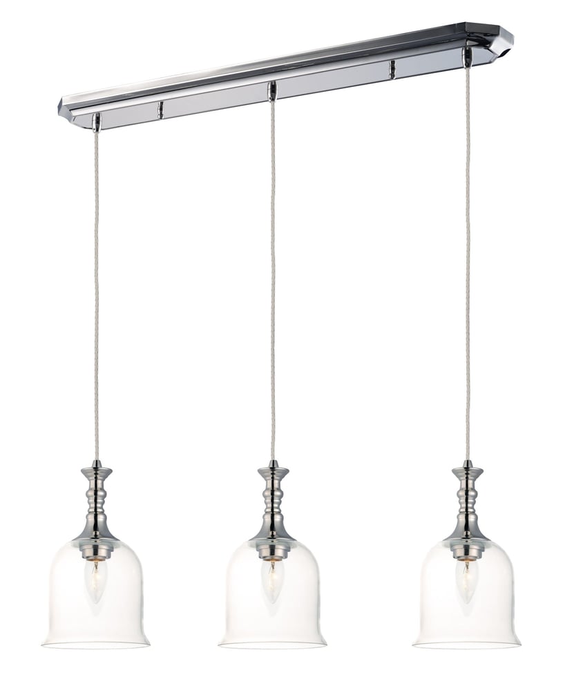 Maxim Lighting's Centennial 3-Light Pendant with a sleek finish, featuring a trio of lights hanging elegantly from a central fixture.