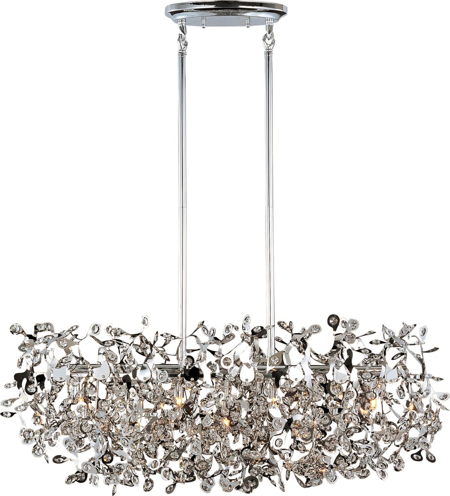 Maxim Lighting Comet 7-Light Pendant with a sleek, modern design featuring a polished chrome finish and clear glass orbs, elegantly suspended in a cluster.