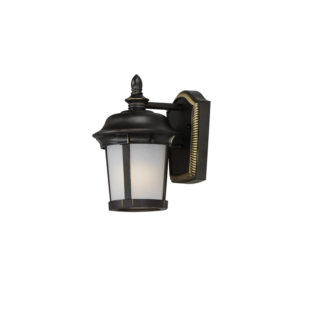 Maxim Lighting Dover LED 1-Light Outdoor Wall Lantern with a sleek black finish, featuring a clear glass shade and modern design for outdoor illumination.