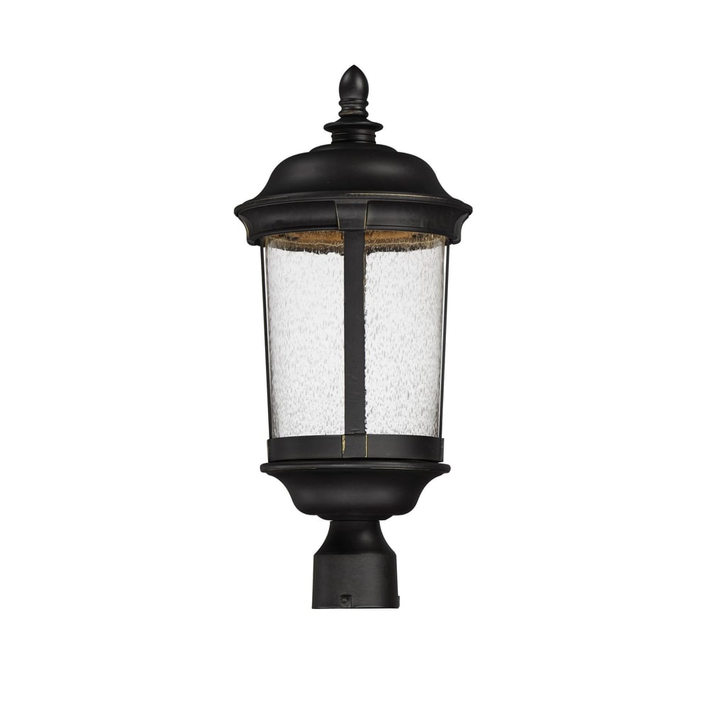 Maxim Lighting Dover LED Outdoor Post Lantern with a sleek, modern design and a durable finish, illuminating a garden path at dusk.