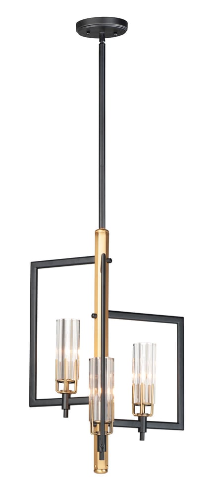 Maxim Lighting Flambeau 3-Light Pendant with a sleek metal finish, featuring three elegant lights suspended from a stylish, modern design.