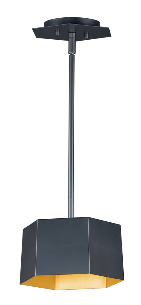 Maxim Lighting Honeycomb Mini Pendant with a geometric design, featuring a sleek metal finish, hanging elegantly from the ceiling.