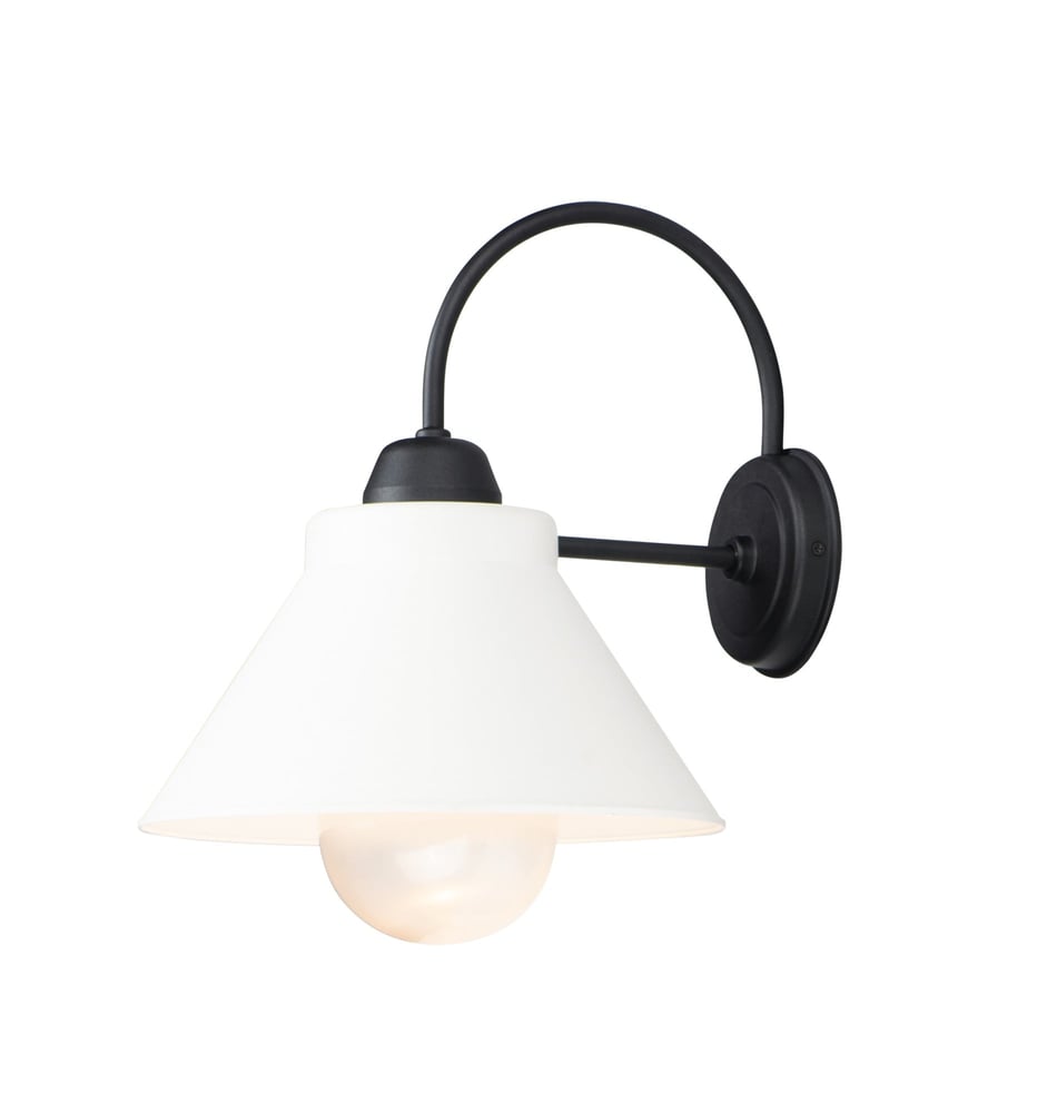 Maxim Lighting Jetty Outdoor Wall Sconce with a sleek, modern design, featuring a black finish and clear glass, illuminating an exterior wall.