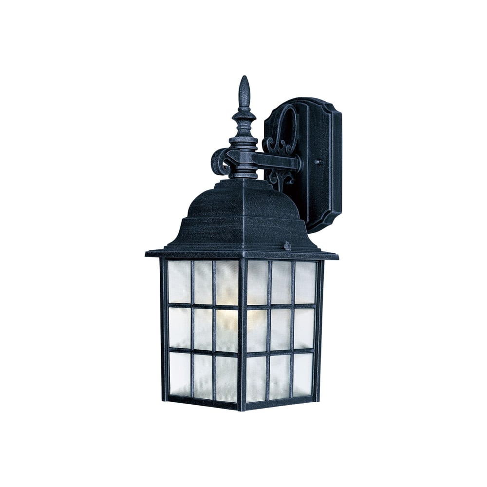Maxim Lighting North Church Outdoor Wall Lantern with a classic design, featuring a black finish and clear glass panels
