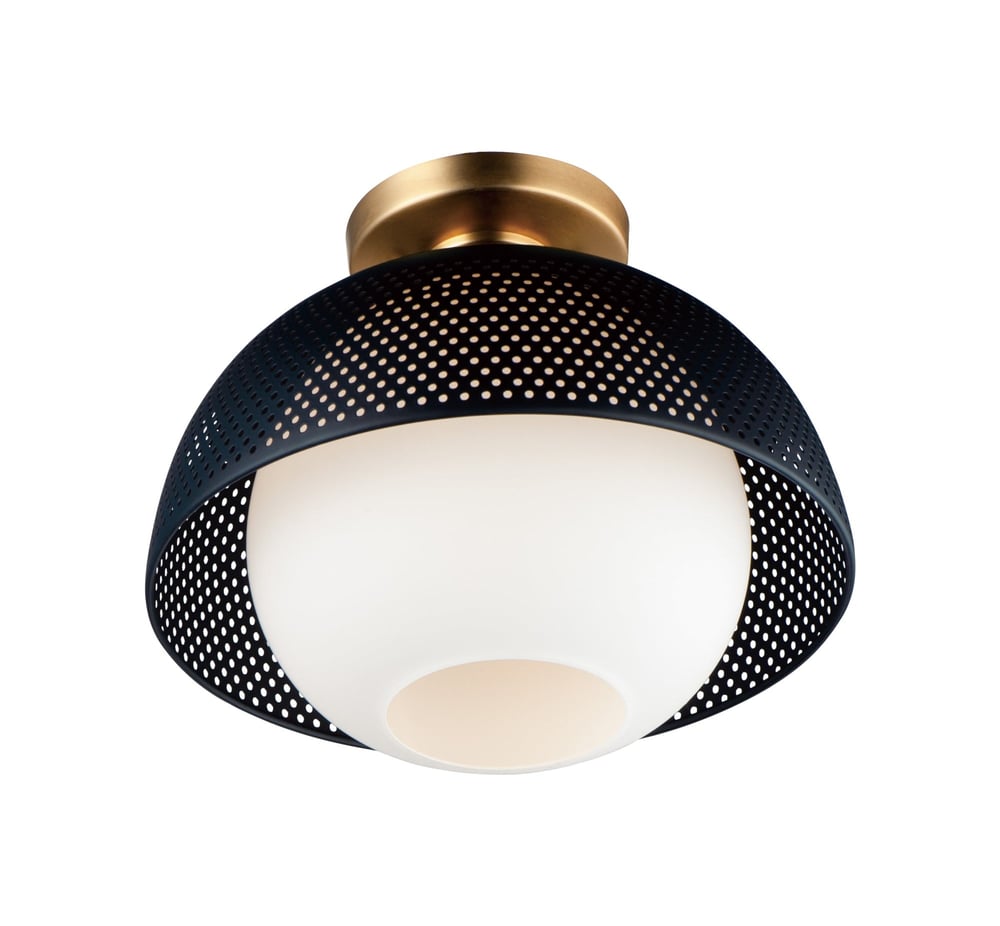 Maxim Lighting Perf Flush Mount, featuring a sleek design with a metallic finish and perforated detailing, providing modern elegance.