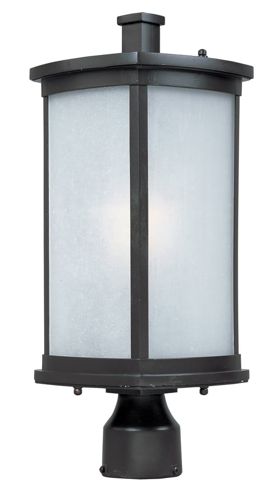 Maxim Lighting Terrace LED 1-Light Medium Outdoor Post in a sleek black finish, featuring a modern design with a clear glass shade.