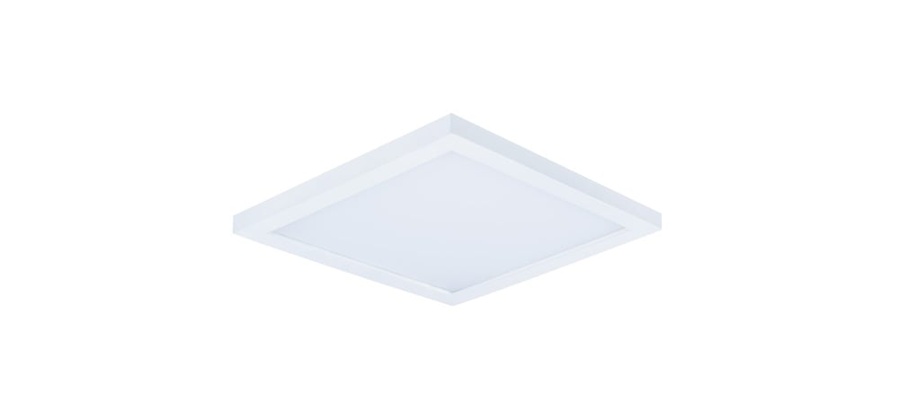 Maxim Lighting Wafer 4.5" SQ LED Surface Mount with a sleek, modern design in a brushed nickel finish, ideal for low-profile ceiling illumination.