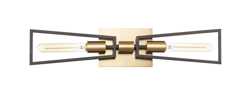 Maxim Lighting Wings Double Wall Sconce with a sleek, modern design featuring two curved arms and a polished finish, mounted on a rectangular backplate.