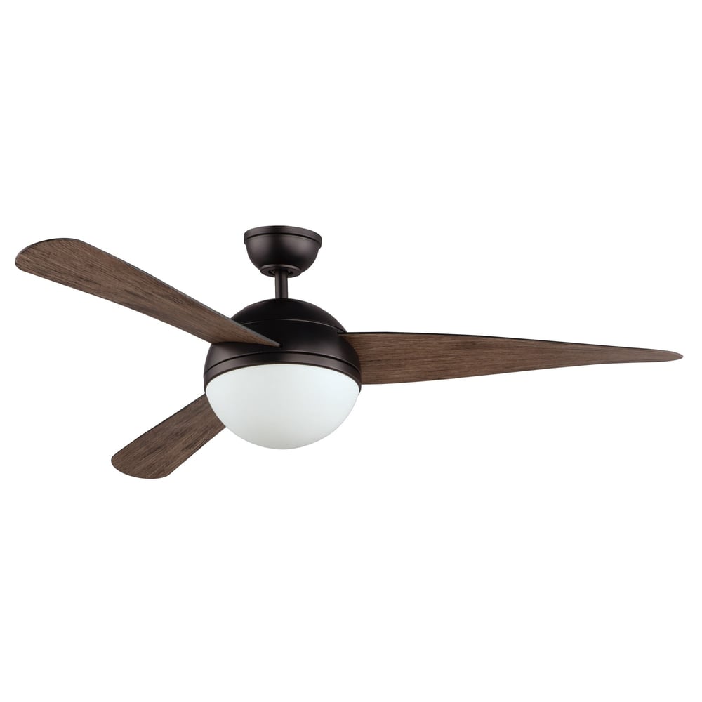 Maxim Lighting Cupola 2-Light LED Fan in Oil Rubbed Bronze, featuring durable metal, ABS, and PC materials.