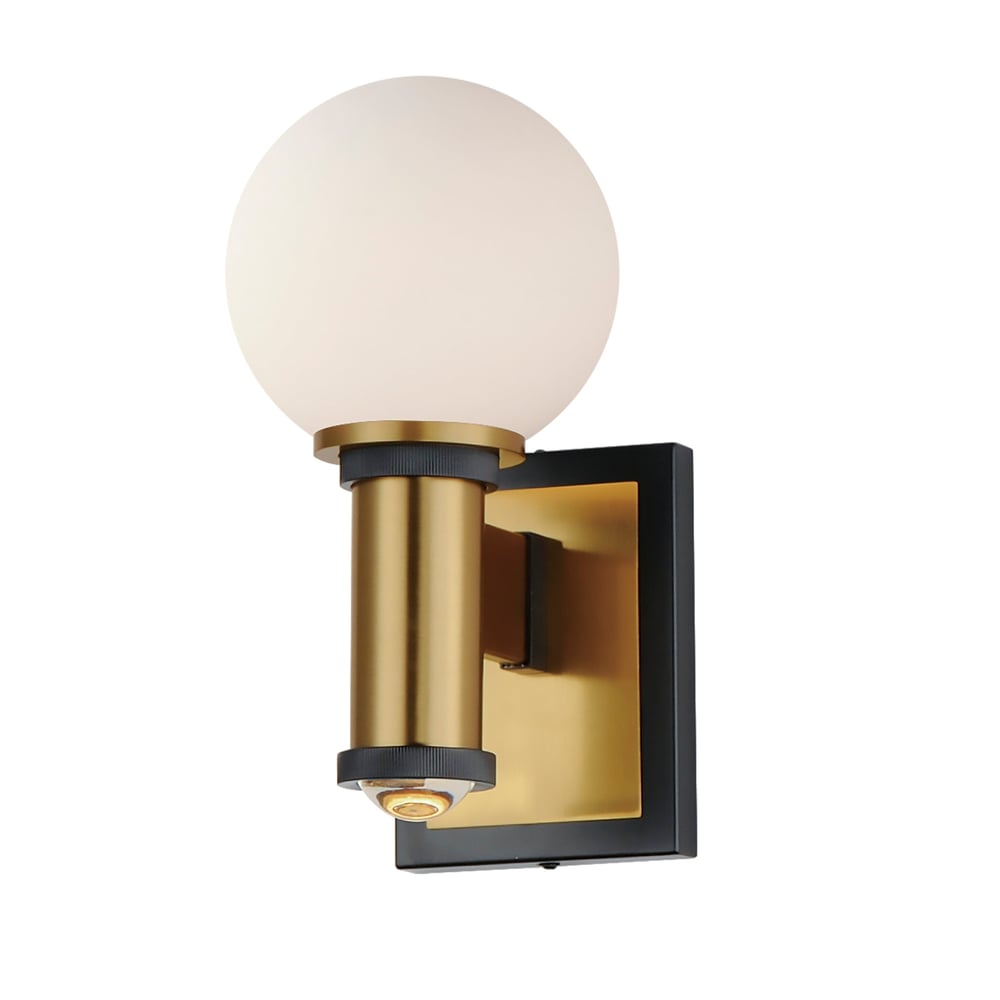 Maxim Lighting San Simeon Wall Sconce with a sleek finish, featuring a modern design and elegant curves, perfect for contemporary interiors.