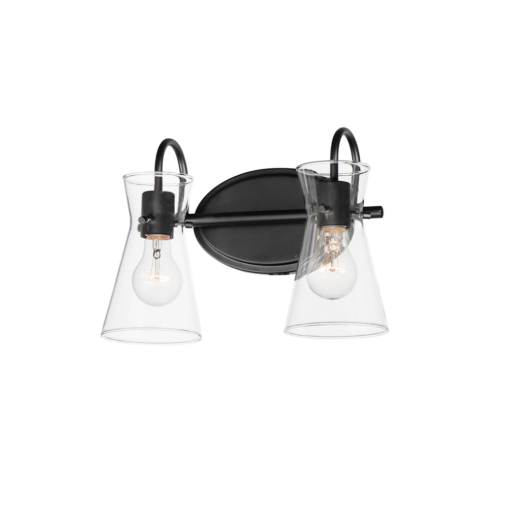 Maxim Lighting Ava Bathroom Vanity Light in Black, featuring durable steel and glass for a stylish bathroom upgrade.