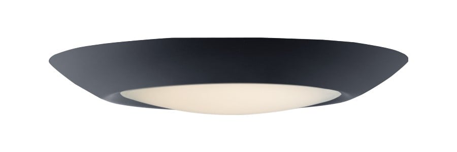 Maxim Lighting Diverse Non-T24 Wet Location Flush Mount in Black finish with a Polycarbonate diffuser and Steel frame, suitable for outdoor use.