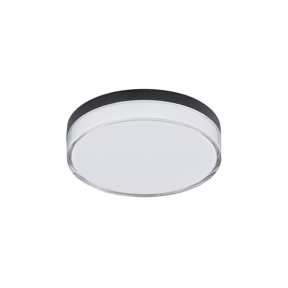 Maxim Lighting Edge Flush Mount Ceiling Light in Black Iron finish, featuring a sleek, modern design with a circular shape and minimalist style.