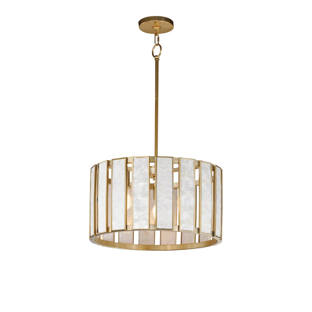 Miramar Pendant by Maxim Lighting in Natural Aged Brass finish, featuring a sleek design with Steel and Acrylic elements for a modern touch.