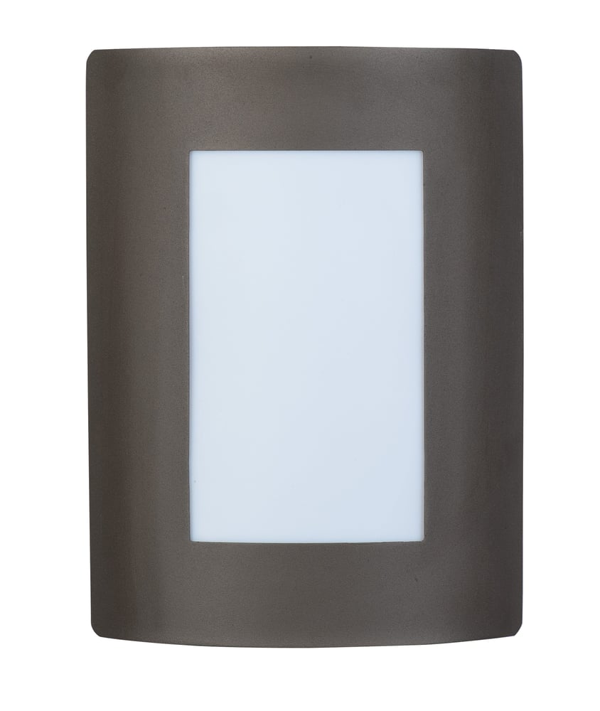 Maxim Lighting View Outdoor Wall Light in Bronze finish, featuring a sleek, modern design with a stainless steel frame and polycarbonate shade.