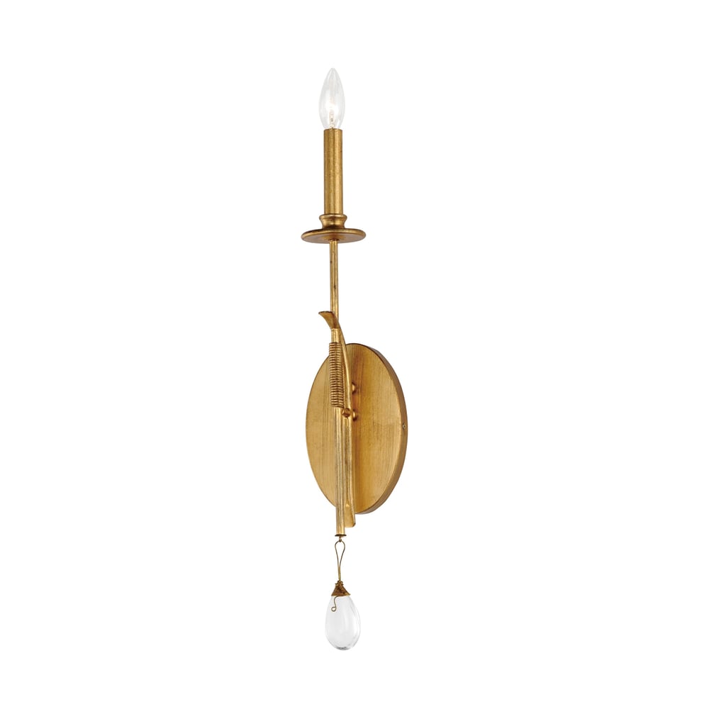 Eden Wall Sconce by Maxim Lighting features a sleek design with a Charcoal Gold Leaf finish, crafted from Steel and adorned with Crystal accents.