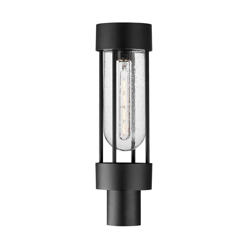 Maxim Lighting Millennial Outdoor Post Mount in Black finish with Aluminum and Glass construction, featuring a sleek, modern design.
