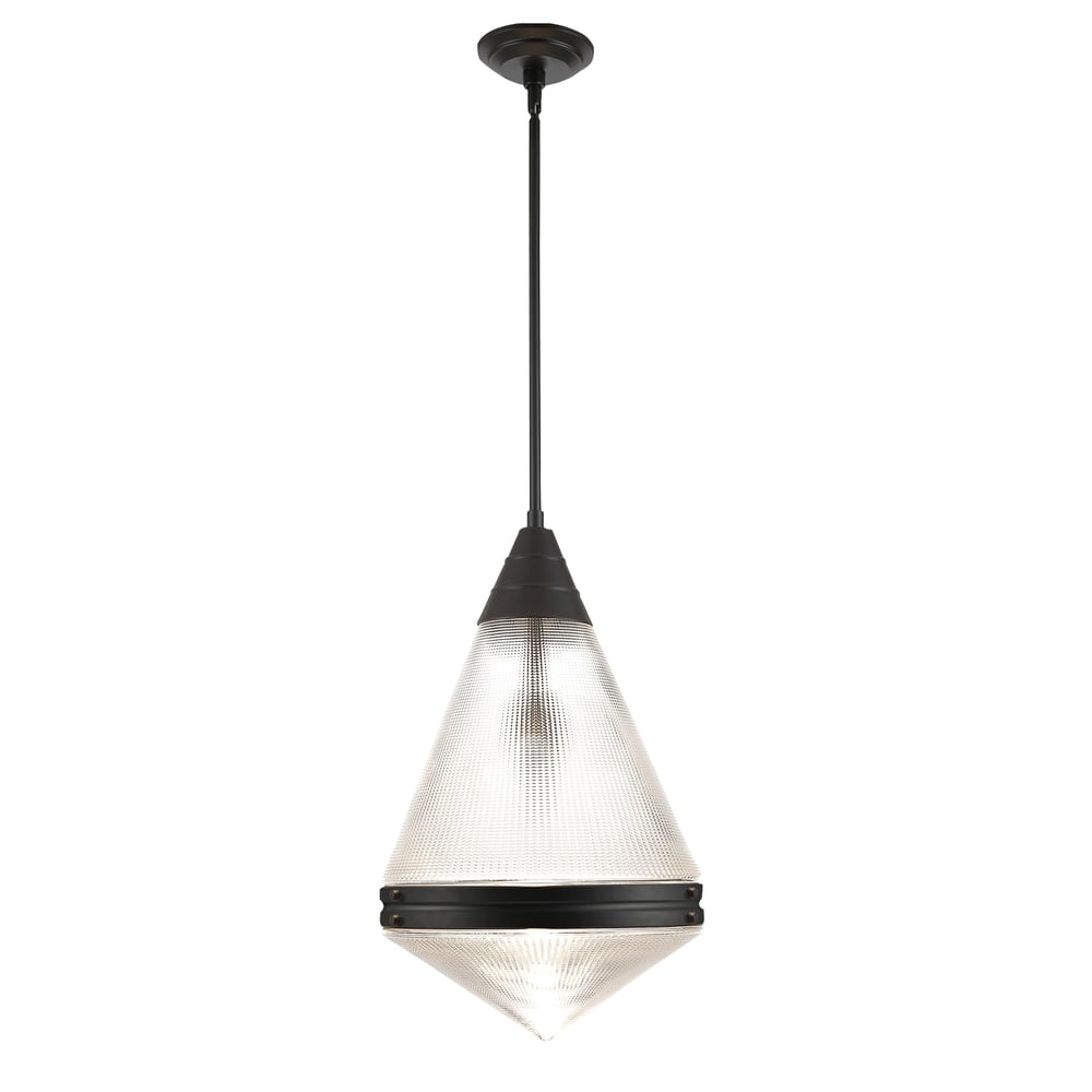 Maxim Lighting Hargreaves Pendant in Black finish, featuring a sleek Steel frame and clear Glass shade, hanging elegantly from the ceiling.