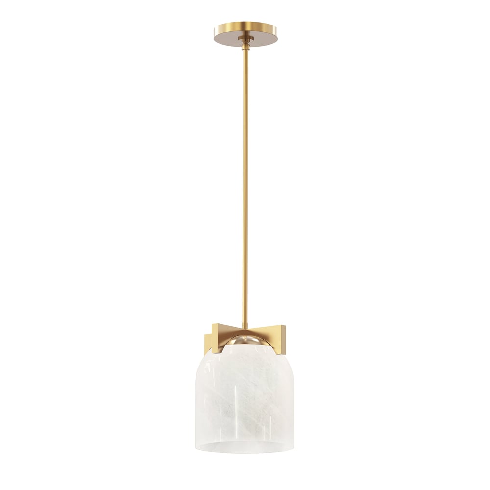 Scoop Pendant/Flush Mount by Maxim Lighting in Natural Aged Brass finish, featuring a sleek steel and glass design, elegantly suspended from the ceiling.