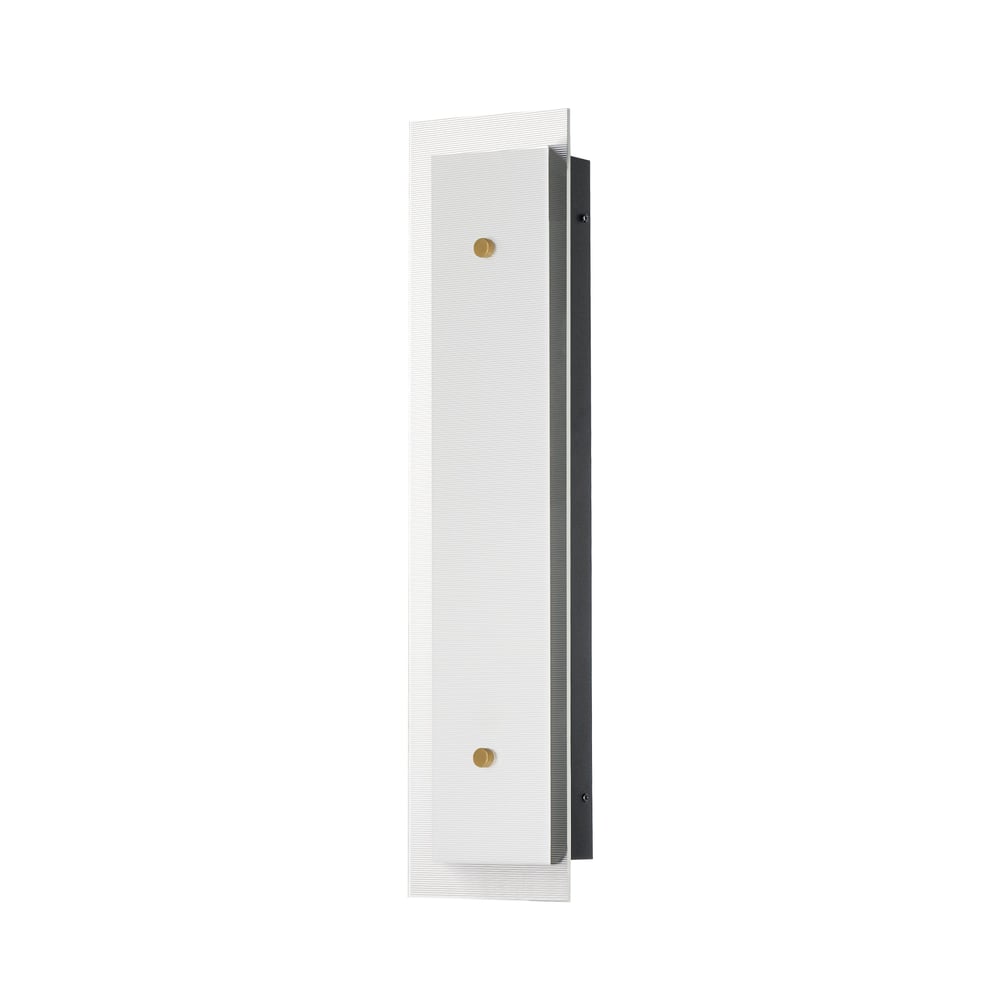 Maxim Lighting Spectre Wall Sconce in Black with Natural Aged Brass finish, featuring a sleek design with Steel and Glass elements.
