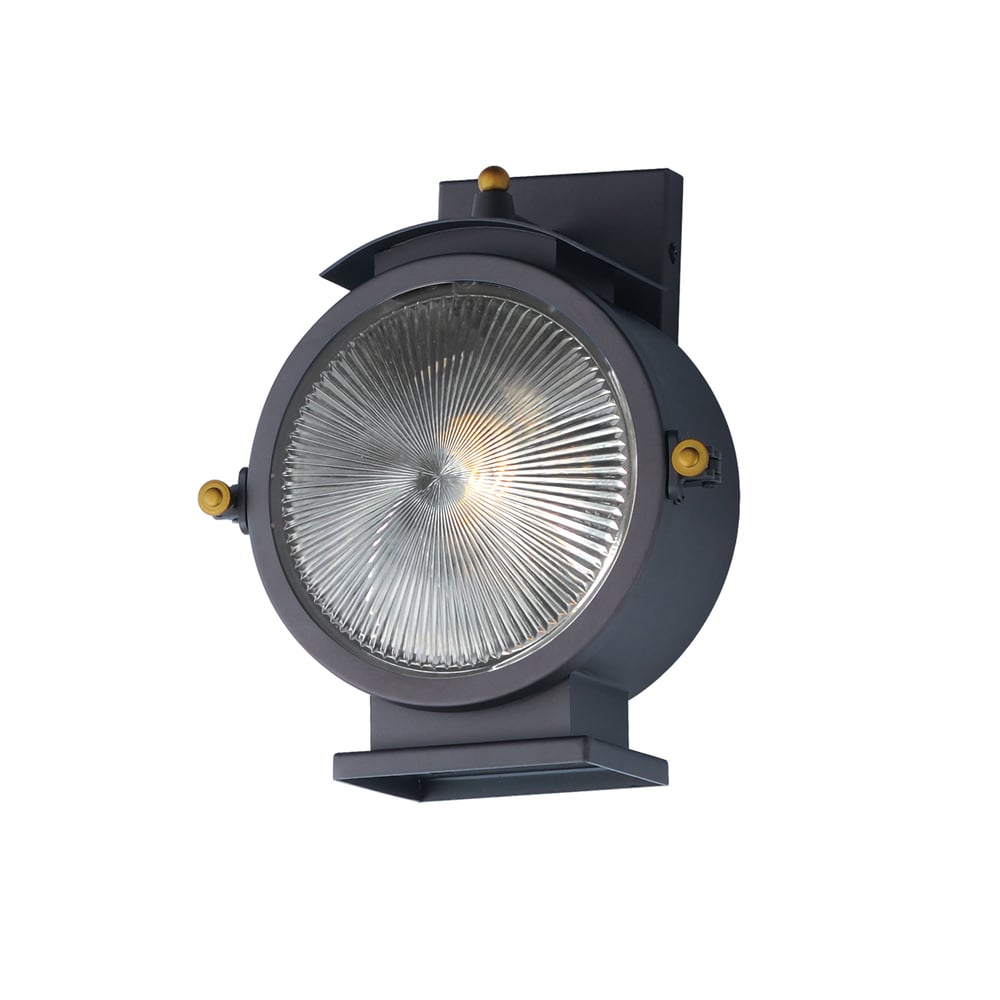 Maxim Lighting Portside Outdoor Wall Sconce in Oil Rubbed Bronze with Antique Brass finish, crafted from durable steel, featuring a nautical design.