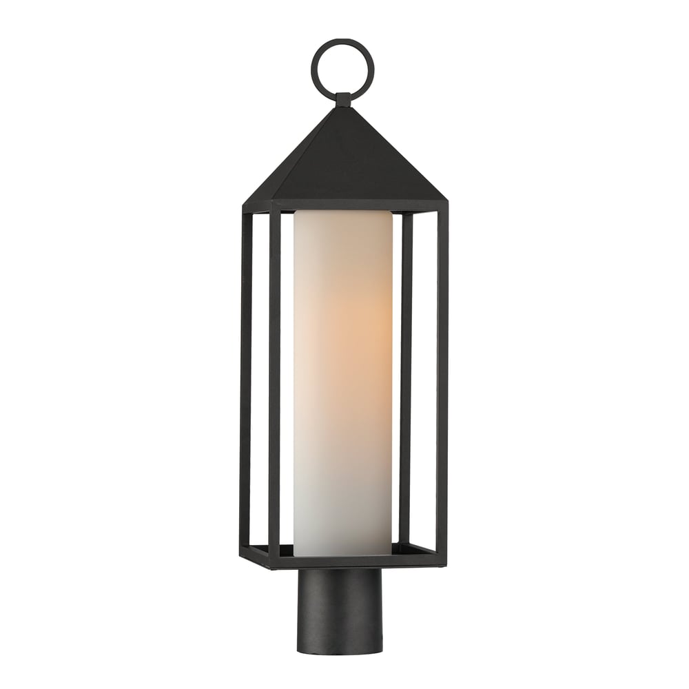 Maxim Lighting Aldous Outdoor Pier Light in Black, featuring durable aluminum and glass for stylish outdoor illumination.
