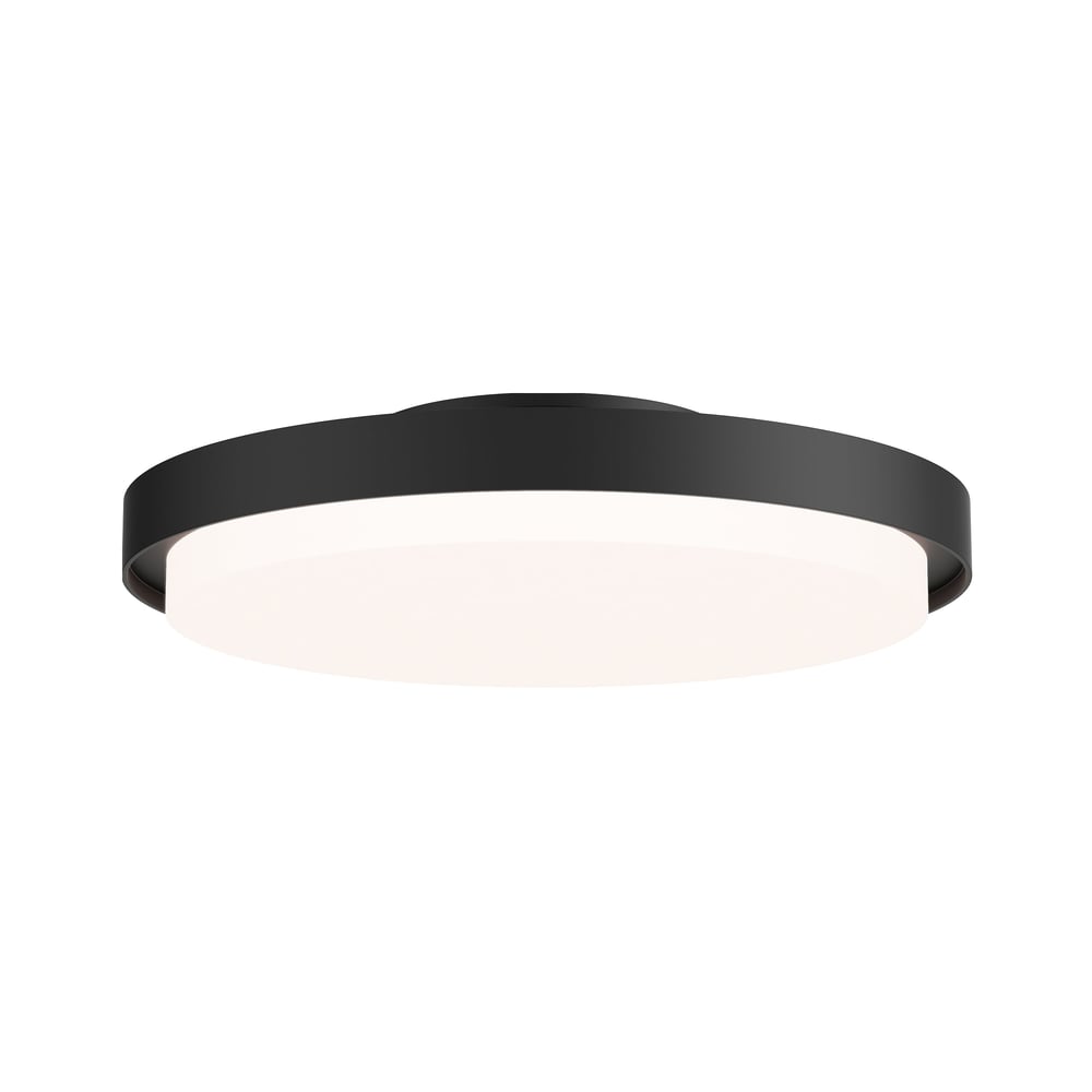 Maxim Lighting Float Flush Mount in Black finish, featuring a sleek, minimalist design with Aluminum and Plastic materials for modern illumination.