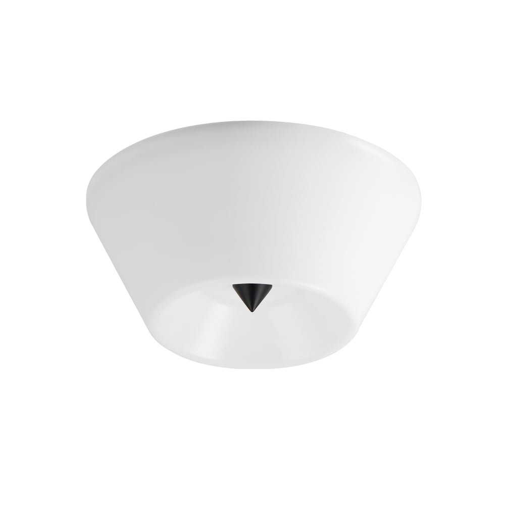 Maxim Lighting Tack Flush Mount, featuring a sleek black steel frame with a clear glass shade, elegantly illuminates the space with a modern touch.