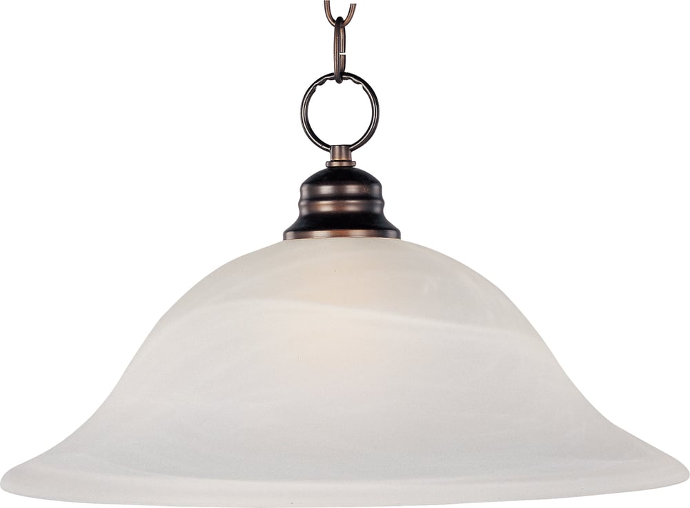 Maxim Lighting Essentials Pendant in Oil Rubbed Bronze finish, featuring a sleek steel frame with a glass shade, elegantly hanging in a modern setting.