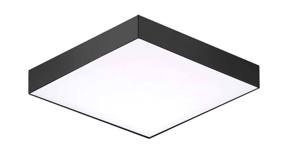 Maxim Lighting Trim Flush Mount in black finish, featuring a sleek, modern design with a polycarbonate diffuser and steel frame, perfect for contemporary spaces.