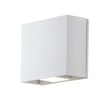 ET2 Alumilux Cube Outdoor Wall Sconce in White Aluminum, perfect for modern outdoor lighting solutions.