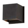 ET2 Alumilux Cube 120V Outdoor Wall Sconce in Black, made of durable aluminum for stylish outdoor lighting.