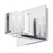 ET2 Blocs Bathroom LED Vanity Light in Polished Chrome, sleek steel design enhancing modern bathroom decor.