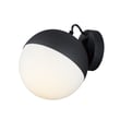 ET2 Half Moon Wall Sconce in black steel finish, featuring a sleek, modern design with a half-circle shape, perfect for contemporary interiors.