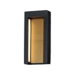 ET2 Alcove Outdoor Wall Sconce in Black with Gold, durable aluminum design for stylish outdoor lighting.