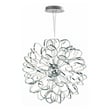 ET2 Chaos Chandelier in Polished Chrome, featuring a modern design with sleek aluminum accents for elegant lighting.