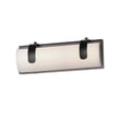 ET2 Clutch Bathroom Vanity Light in Black, featuring a sleek steel design for modern bathroom decor.