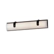 ET2 Clutch Bathroom Vanity Light in Black, crafted from durable steel, adds modern elegance to any bathroom decor.