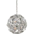 ET2 Fiori Pendant 31.5" light fixture with a polished chrome finish, featuring multiple glass petals arranged in a floral design.