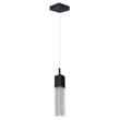 ET2 Fizz III LED Mini Pendant in Bronze finish, featuring a sleek, modern design with a cylindrical steel frame and bubble-like glass diffuser.