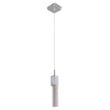 ET2 Fizz III LED Mini Pendant in Polished Chrome finish, featuring a sleek, cylindrical design with a textured glass shade and steel accents.