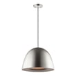 ET2 Fungo Pendant in Satin Nickel with Black finish, crafted from Steel, elegantly hangs from the ceiling, showcasing a modern, sleek design.