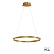 ET2 Groove Single Pendant in Gold finish, featuring a sleek, modern aluminum design with a warm glow, hanging elegantly from the ceiling.