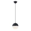 ET2 Half Moon Pendant in Black Steel finish, featuring a sleek, modern design with a curved half-moon shape, suspended elegantly from the ceiling.