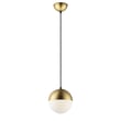 ET2 Half Moon Pendant in Metallic Gold finish, featuring a sleek Steel design with a curved, half-moon shape, hanging elegantly from the ceiling.